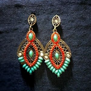 Boho designer beaded earrings.